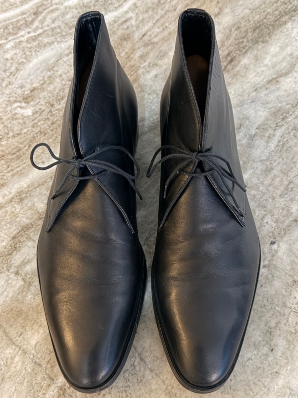Ralph Lauren Purple Label Chukka Desert Ankle Boots 10.5 D Black Leather Italy